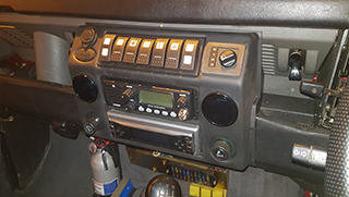 Defender led light & mud dash with Carling switches & cb install